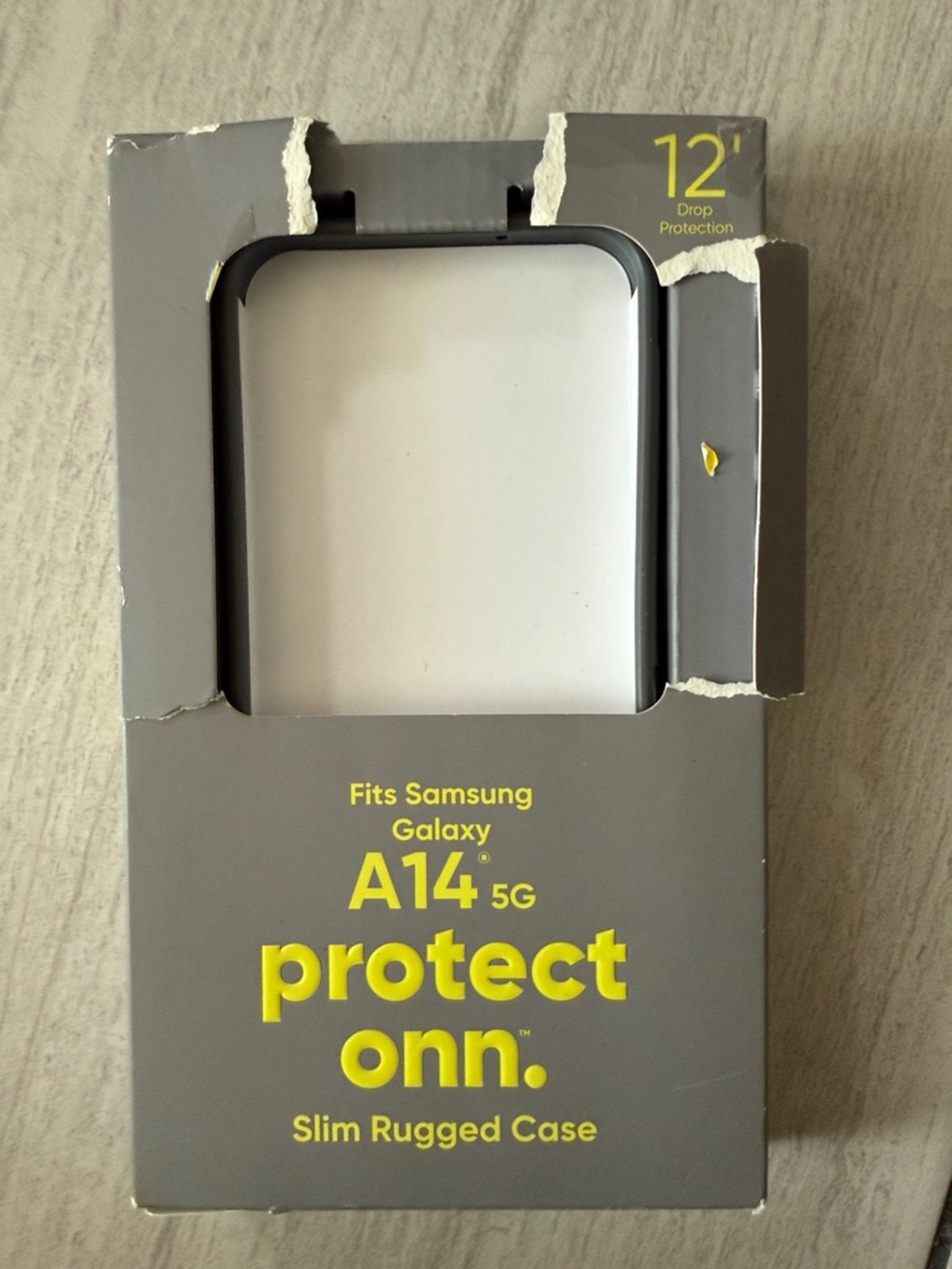 onn. Slim Rugged Case for Samsung Galaxy A14 5G - White